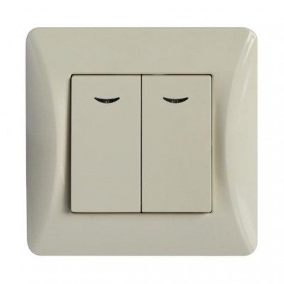 Διακόπτης Κομιτατέρ με Λυχνία Μπεζ 10A Lineme H-Series 50-00106-30